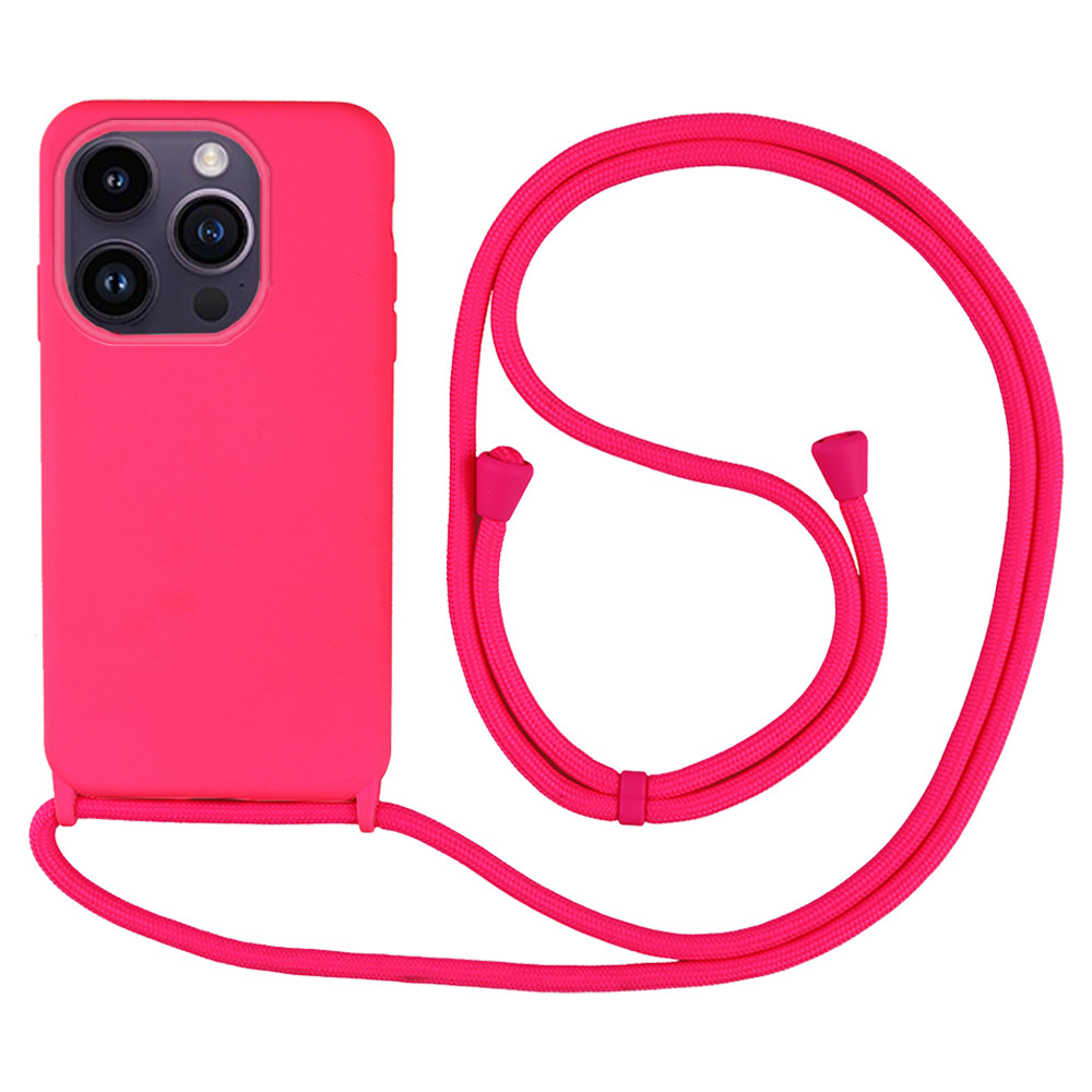 Θήκη Σιλικόνης με Κορδόνι CarryHang Apple - My Colors - Φουξ - iPhone 14 Pro (Default)