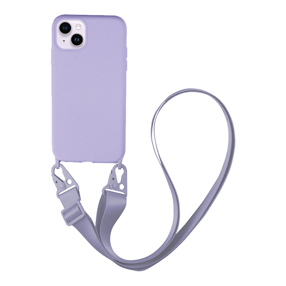Θήκη CarryHang Liquid Silicone Strap Apple - My Colors - Λιλά - iPhone 14 Plus