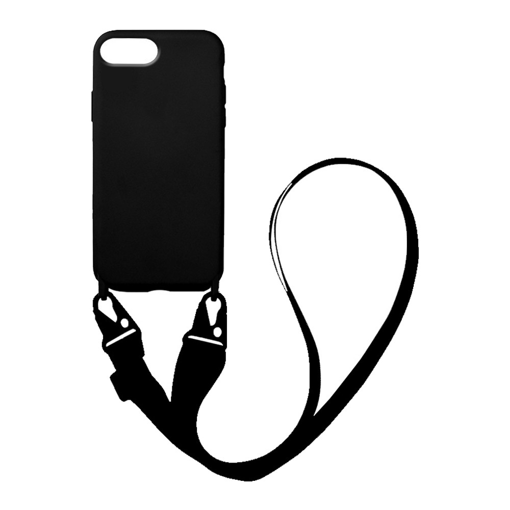 Θήκη CarryHang Liquid Silicone Strap Apple - My Colors - Μαύρο - iPhone 6/6s Plus