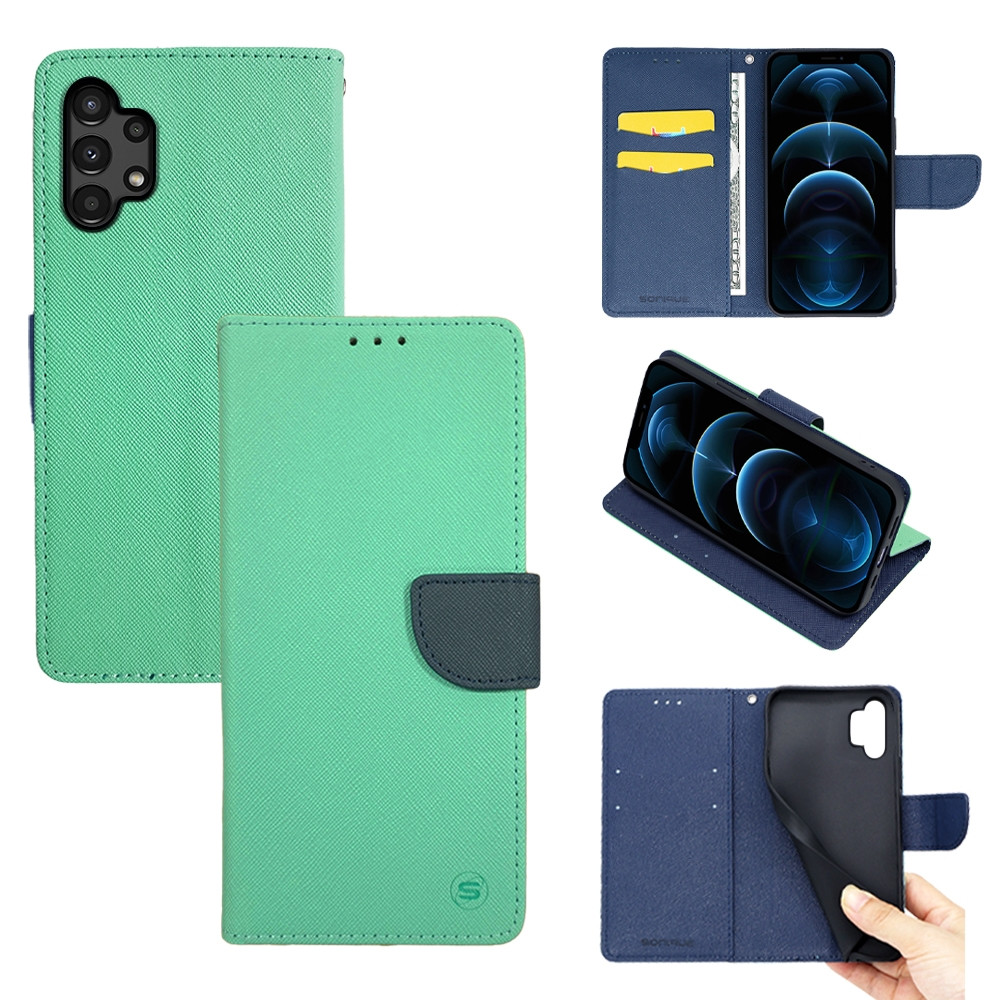 Sonique Θήκη-Πορτοφόλι Fancy Book για Samsung Galaxy A13 4G Βεραμάν  / Μπλε (200-110-245)