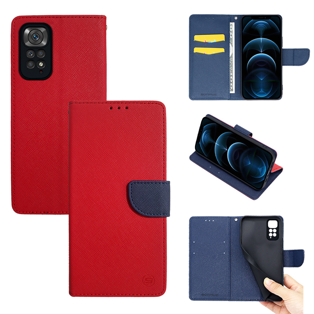 Θήκη Βιβλίο Sonique Trend Book για Xiaomi - Sonique - Κόκκινο / Σκούρο Μπλε - Redmi Note 11 4G, Redmi note 11S