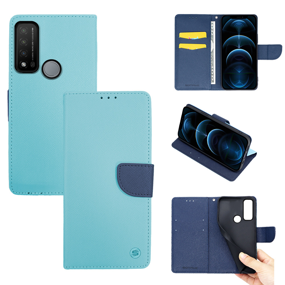 Θήκη Βιβλίο Sonique Trend Book για TCL - Sonique - Σιέλ / Σκούρο Μπλε - TCL 20R 5G