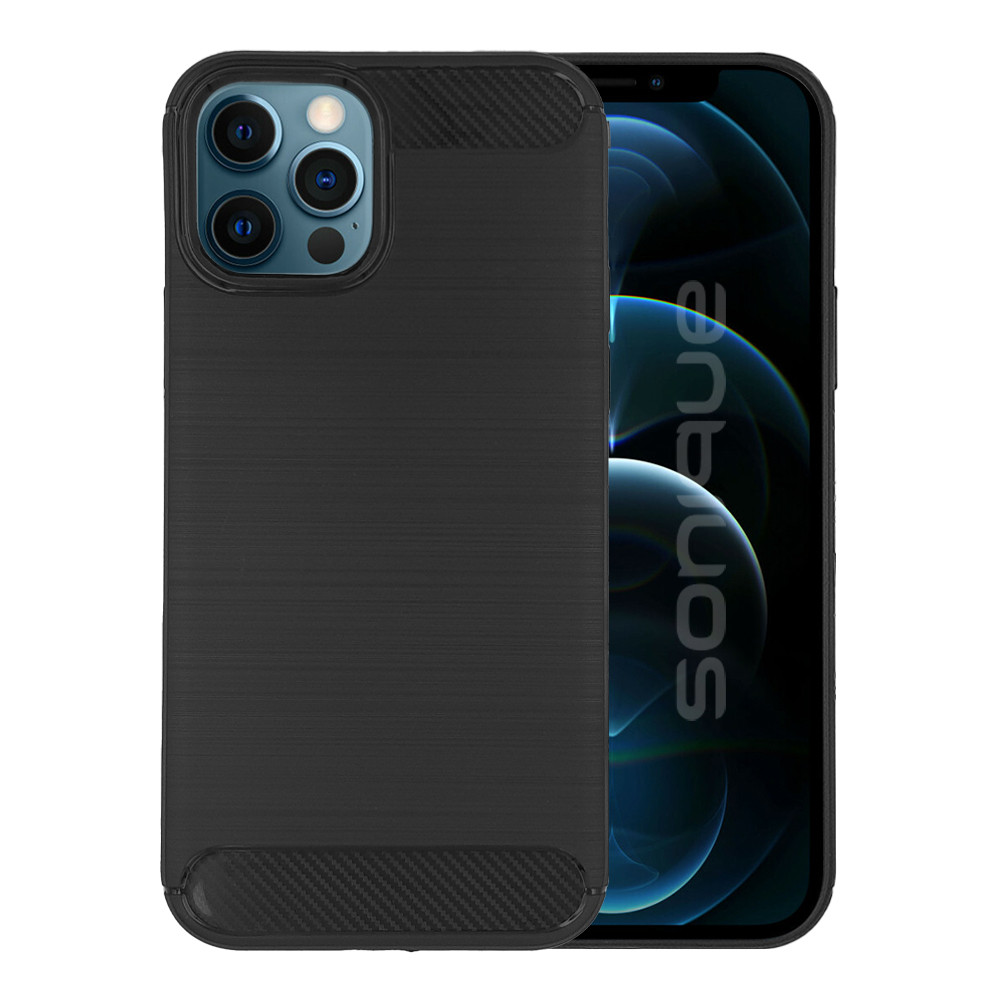 Θήκη Σιλικόνης Sonique Carbon Brushed Apple iPhone 12 / iPhone 12 Pro Μαύρο - Sonique - Μαύρο - iPhone 12, iPhone 12 Pro