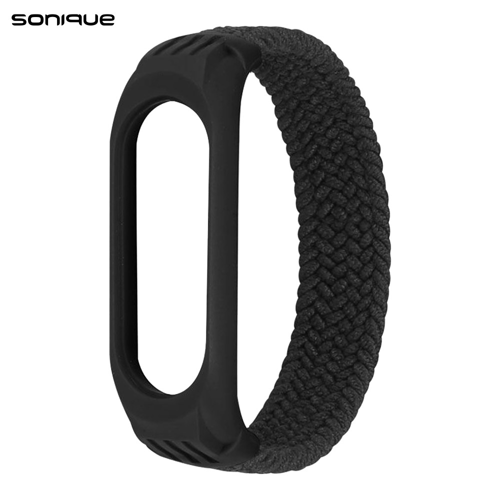 Λουράκι Braided Sonique για Xiaomi Mi Band 3/4/5/6 - Sonique - Μαύρο - Λουράκια