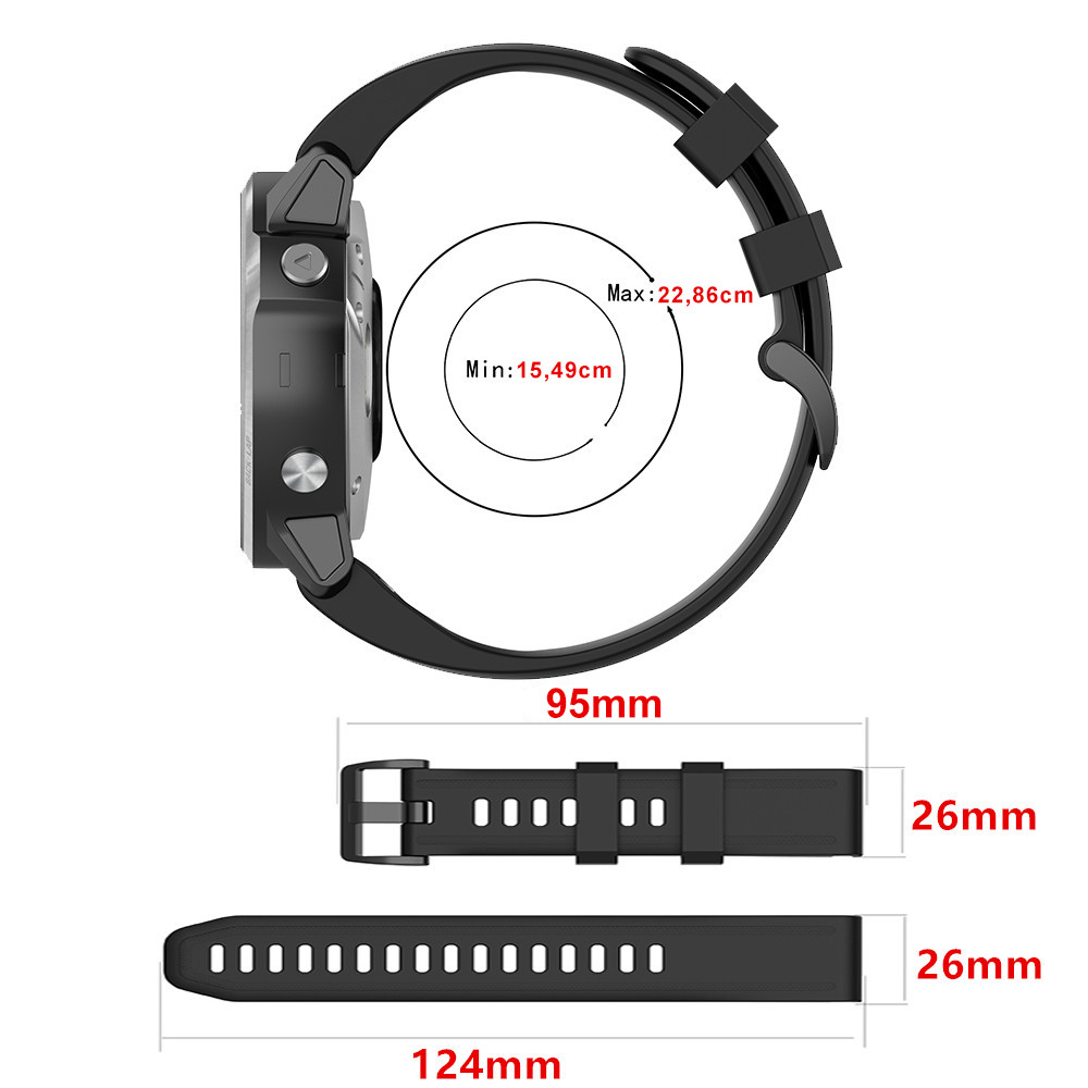 Sonique Λουράκι Σιλικόνης Stripe Band 26mm για Garmin Fenix 3/3HR/5X/5X PLUS/6X/6X PRO/7X/Tactix 7/Tactix Delta/Enduro  - Μπλε Σκούρο