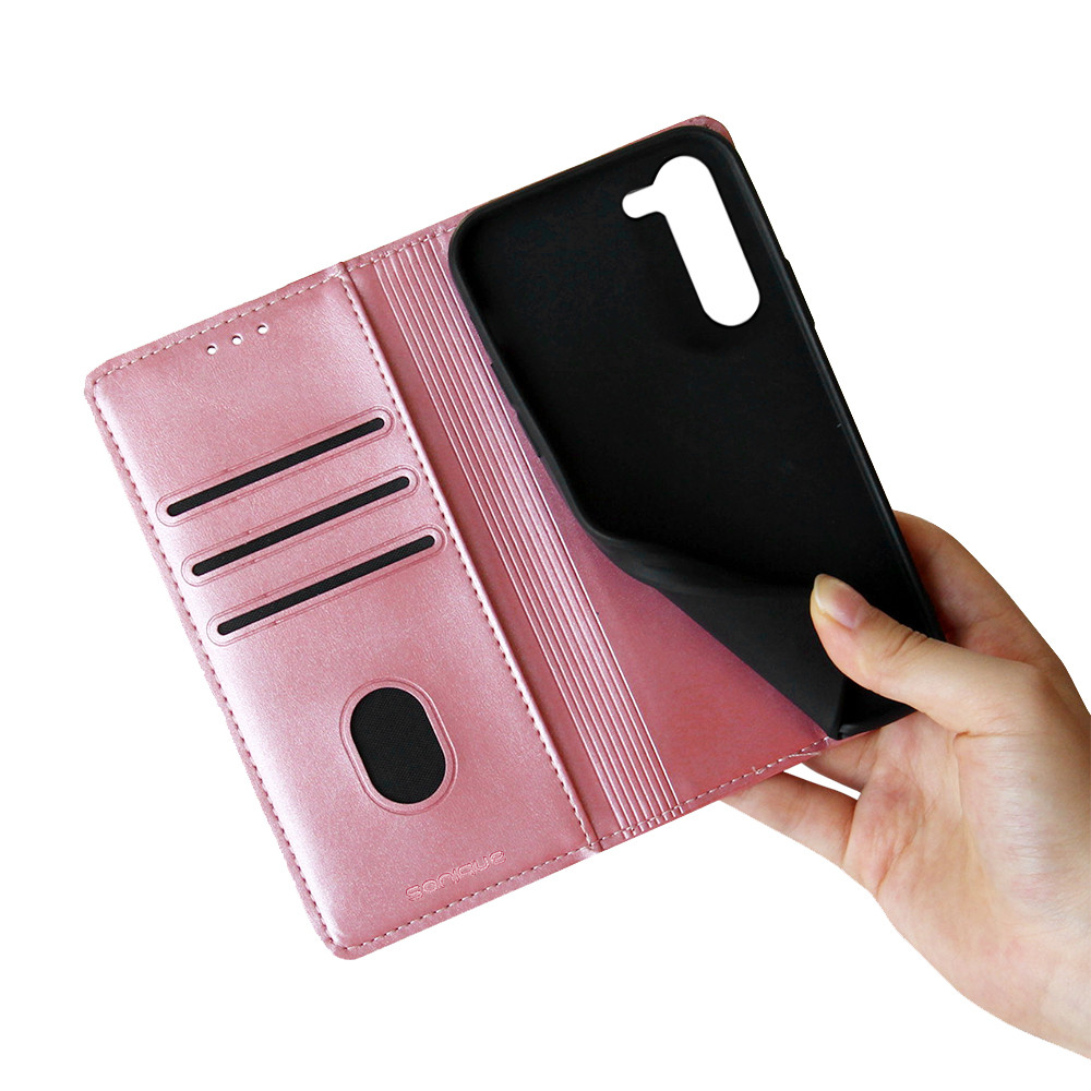 Θήκη Βιβλίο Vintage Magnet Book Sonique για Samsung - Sonique - Ροζ Χρυσό - Samsung Galaxy S23 Plus