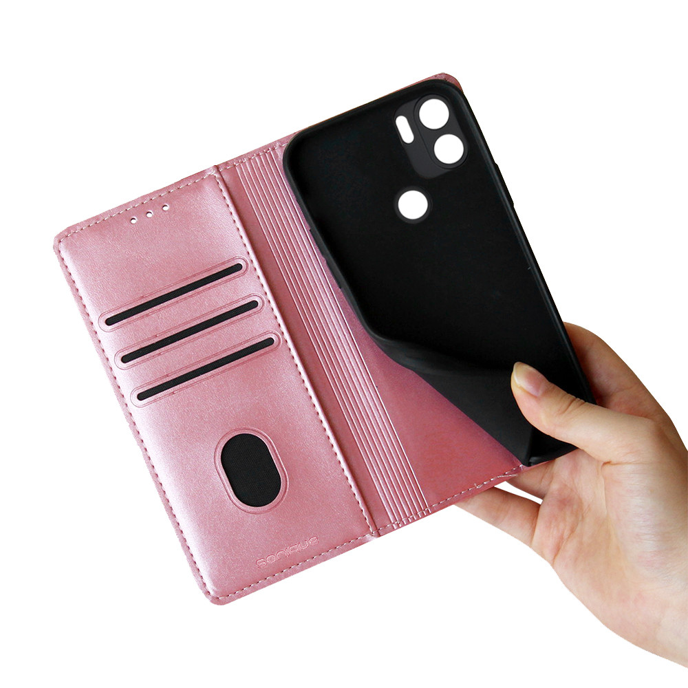 Θήκη Βιβλίο Vintage Magnet Book Sonique για Xiaomi - Sonique - Ροζ Χρυσό - Redmi A1 Plus