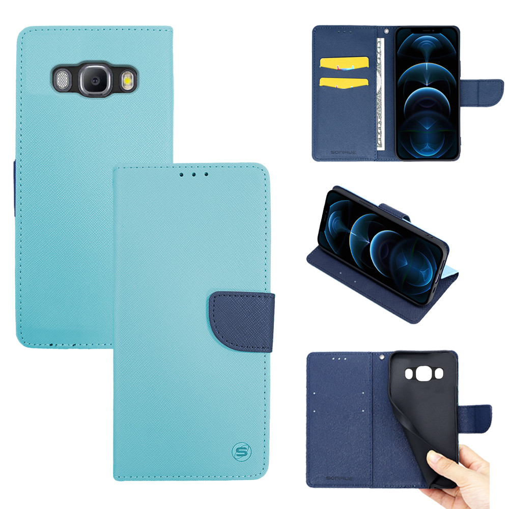Θήκη Βιβλίο Sonique Trend Book Samsung - Sonique - Σιέλ / Σκούρο Μπλε - Galaxy J5 (2016)