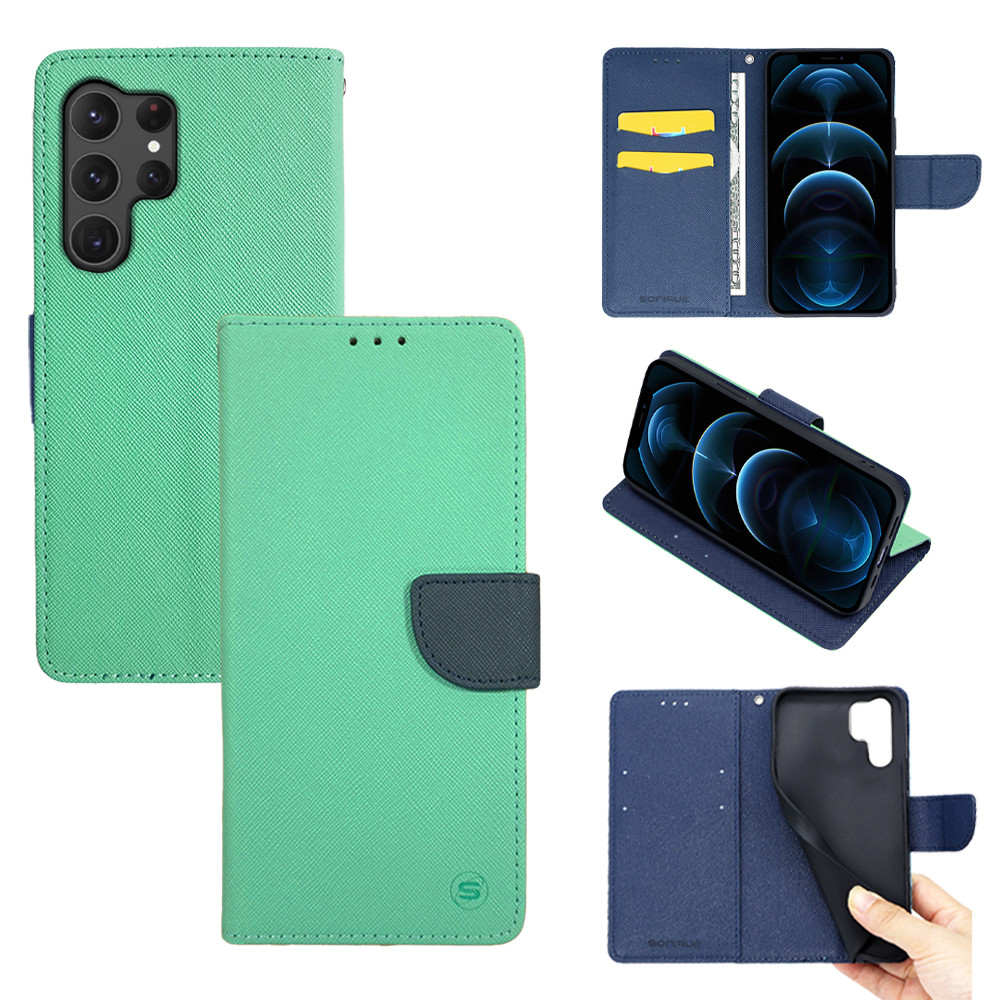 Θήκη Βιβλίο Sonique Trend Book για Samsung - Sonique - Βεραμάν / Σκούρο Μπλε - Samsung Galaxy S23 Ultra