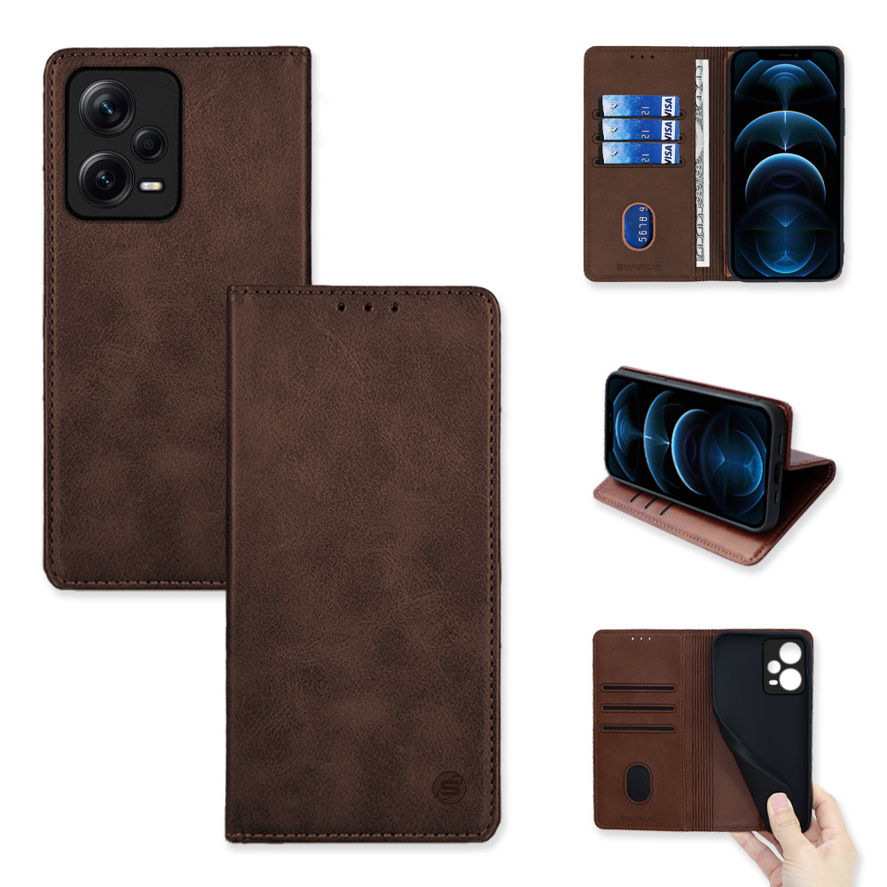 Θήκη Πορτοφόλι Vintage Magnet Wallet Sonique Xiaomi Redmi Note 12 Pro Plus Καφέ - Sonique - Καφέ - Redmi Note 12 Pro Plus