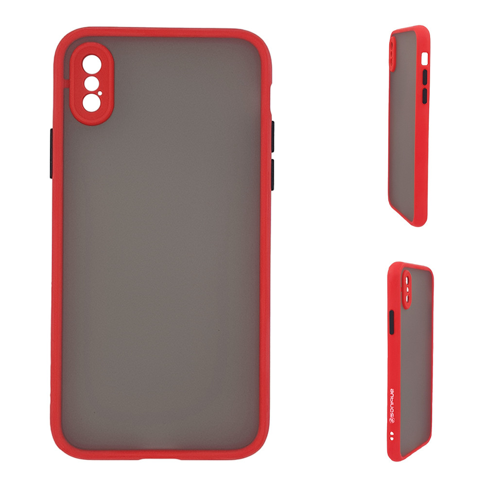 Θήκη Σιλικόνης Color Button Bumper Sonique Apple - Sonique - Κόκκινο - iPhone XS MAX