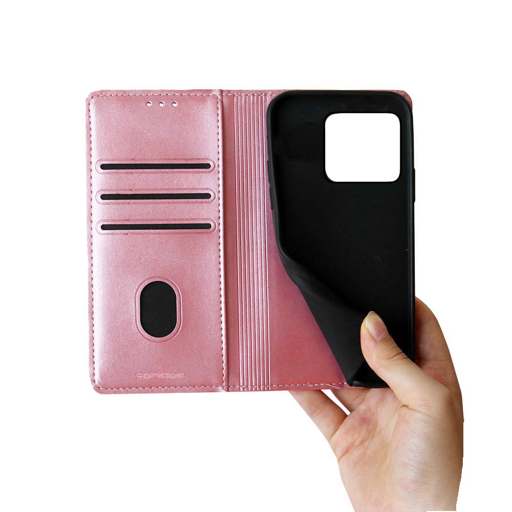 Θήκη Πορτοφόλι Vintage Magnet Wallet Sonique OnePlus 10T Ροζ Χρυσό - Sonique - Ροζ Χρυσό - OnePlus 10T