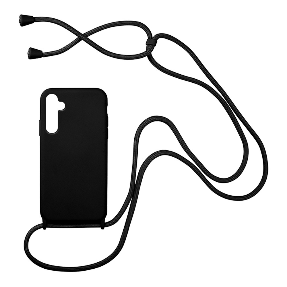 Θήκη Σιλικόνης με Κορδόνι CarryHang Samsung - My Colors - Μαύρο - Galaxy A24 4G 