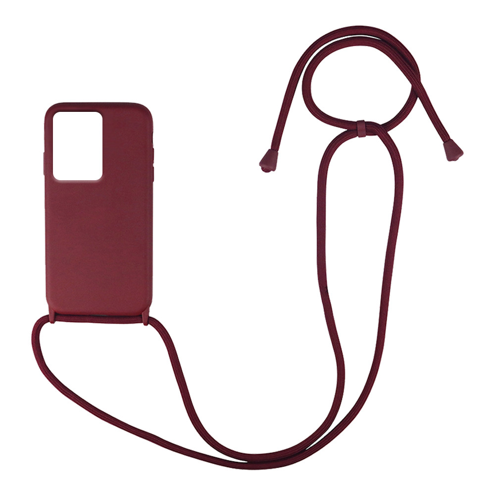 Θήκη Σιλικόνης με Κορδόνι CarryHang Xiaomi - My Colors - Μπορντώ - Redmi Note 12 Pro Plus 