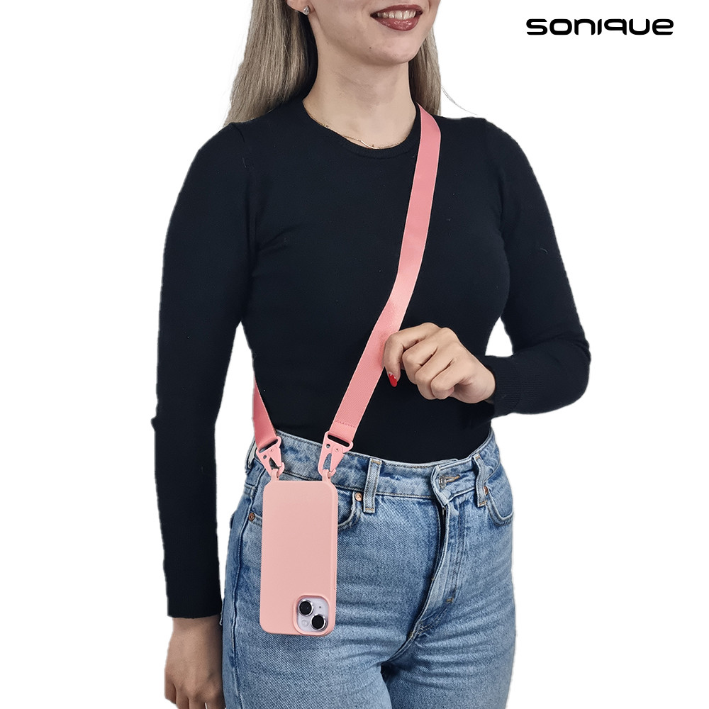 Θήκη Σιλικόνης με Strap CarryHang Sonique Xiaomi Redmi A1 / Redmi A2 Ροζ - Sonique - Ροζ - Redmi A1, Redmi A2 - Θήκες Πλάτης