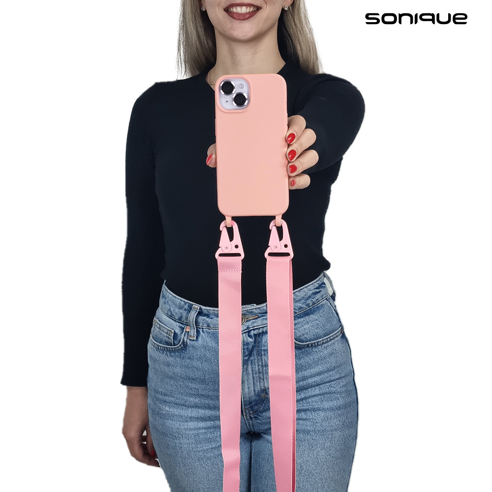 Θήκη Σιλικόνης με Strap CarryHang Sonique Xiaomi Redmi A1 / Redmi A2 Ροζ - Sonique - Ροζ - Redmi A1, Redmi A2 - Θήκες Πλάτης