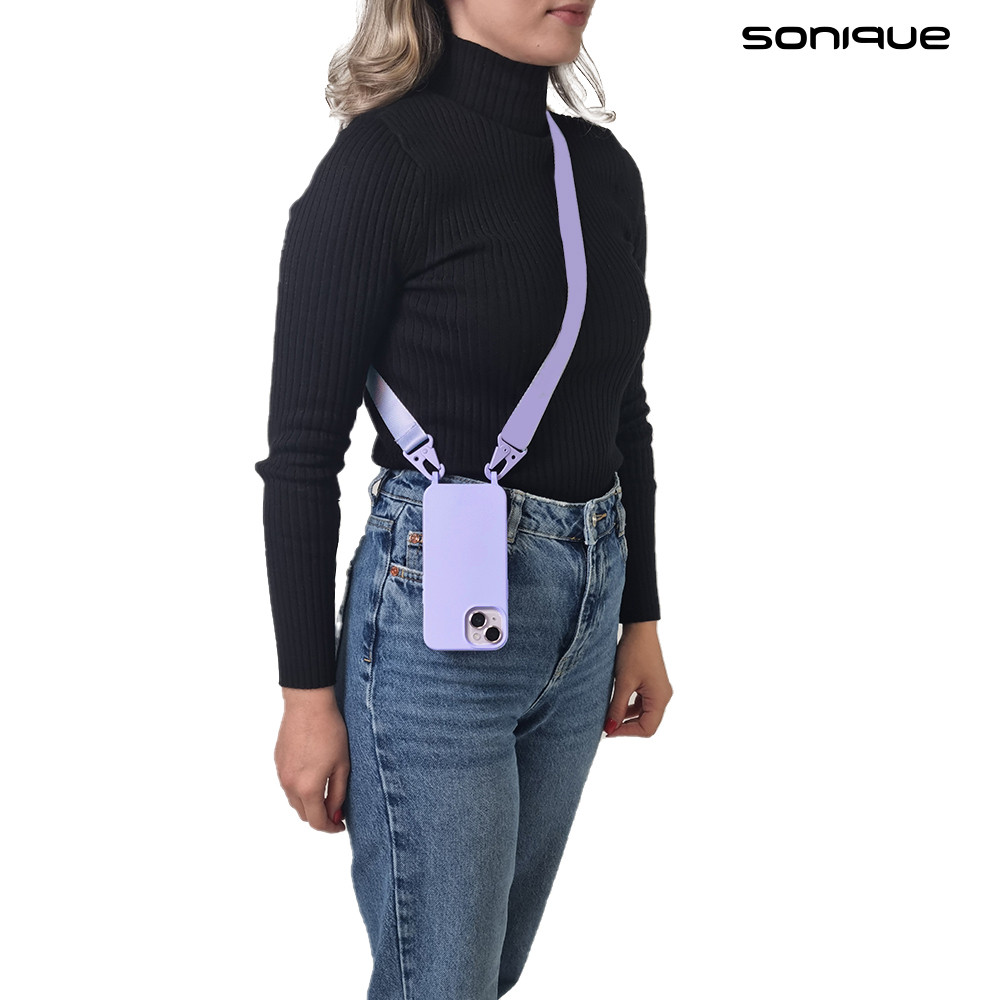 Θήκη Σιλικόνης με Strap CarryHang Sonique Samsung Galaxy S23 FE Λιλά - Sonique - Λιλά - Galaxy S23 FE - Θήκες Πλάτης