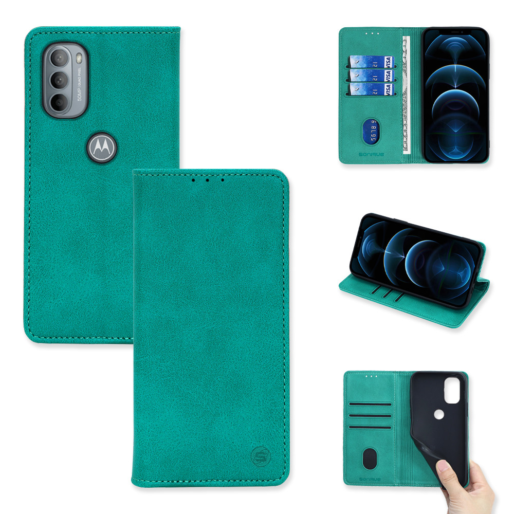 Θήκη Πορτοφόλι Vintage Magnet Wallet Sonique Motorola Moto G31 4G / Moto G41 4G Βεραμάν - Sonique - Βεραμάν - Moto G31 4G, Moto G41 4G