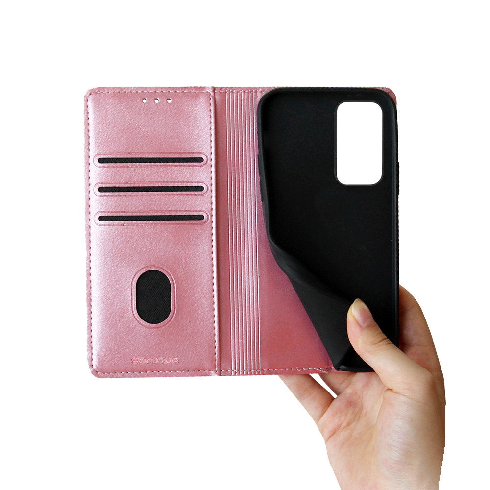 Θήκη Πορτοφόλι Vintage Magnet Wallet Sonique Motorola Edge 20 5G Ροζ Χρυσό - Sonique - Ροζ Χρυσό - Edge 20 5G