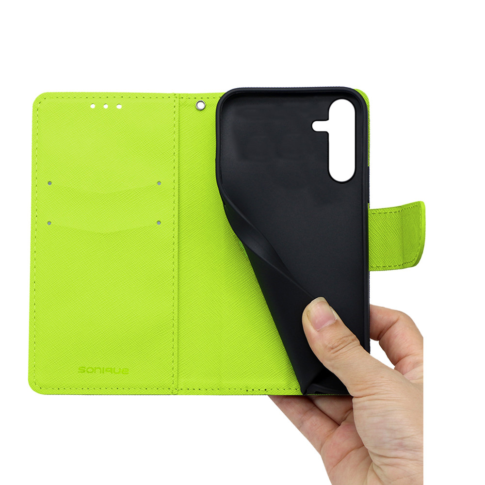 Θήκη Πορτοφόλι Sonique Trend Wallet Samsung Galaxy A15 4G / Galaxy A15 5G Σκούρο Μπλε / Λαχανί - Sonique - Σκούρο Μπλε / Λαχανί - Galaxy A15 4G, Galaxy A15 5G