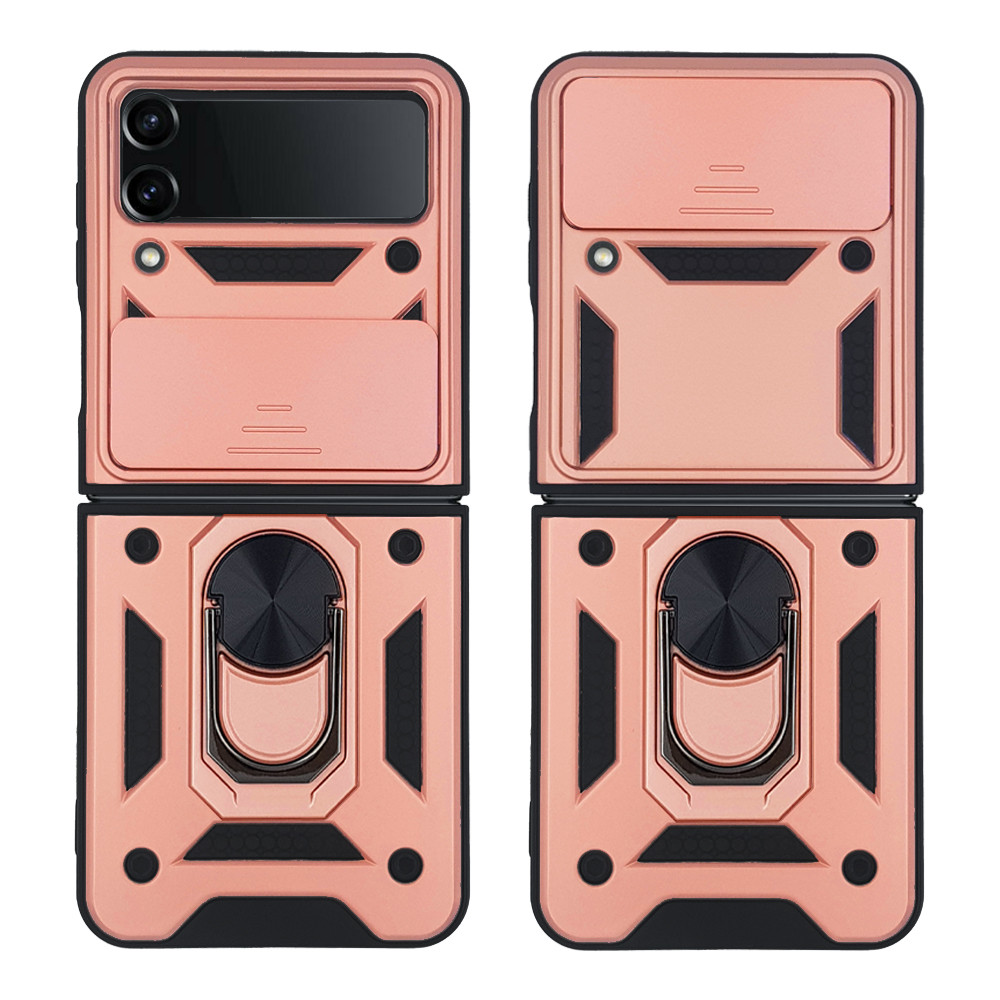 Θήκη Ring Armor CamPro Sonique για Samsung (Large Hole) Galaxy Z Flip 4 Ροζ Χρυσό
