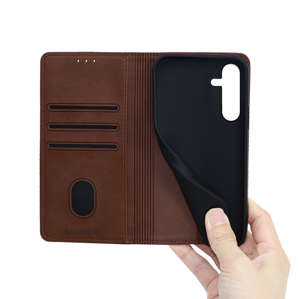 Θήκη Πορτοφόλι Vintage Magnet Wallet Sonique Samsung Galaxy S24 Καφέ - Sonique - Καφέ - Galaxy S24