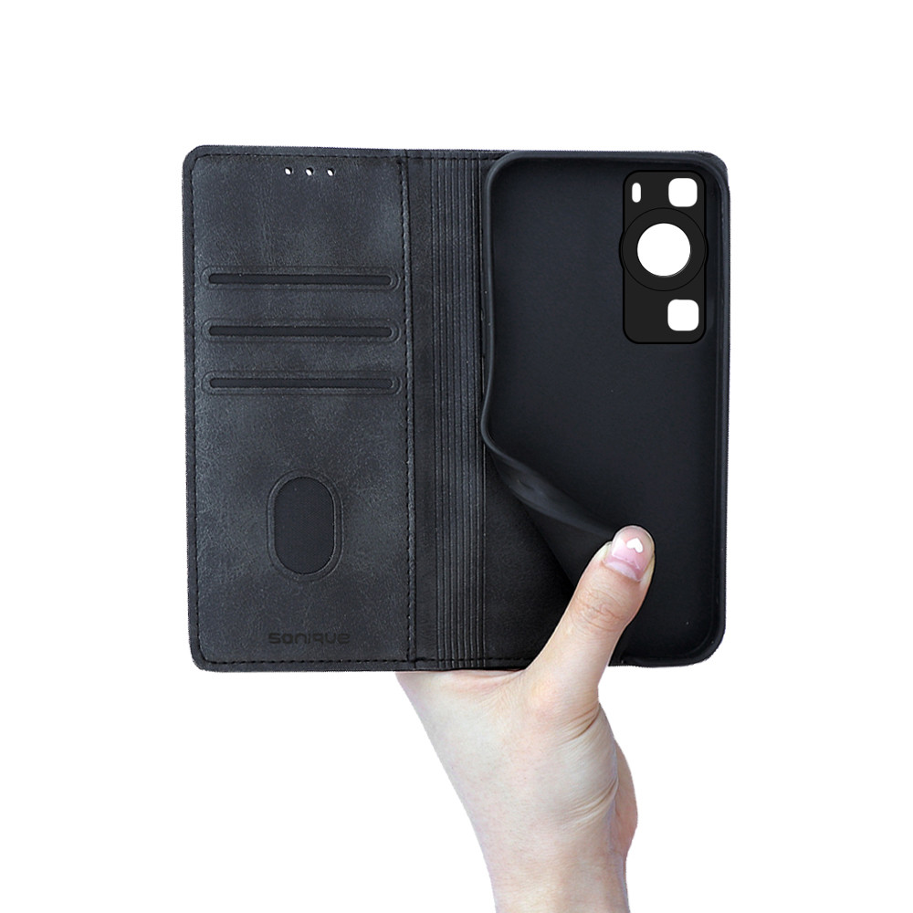 Θήκη Πορτοφόλι Vintage Magnet Wallet Sonique Huawei P60 Pro Μαύρο - Sonique - Μαύρο - P60 Pro
