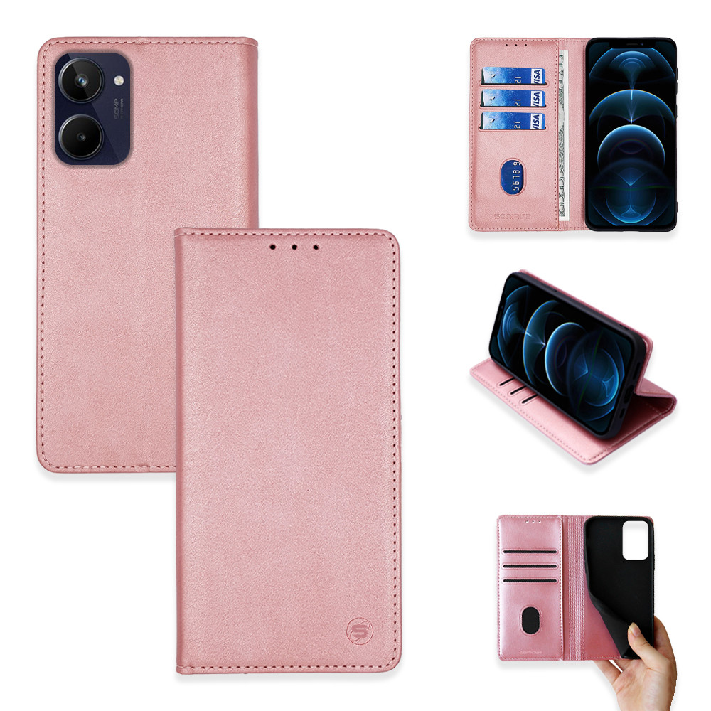 Θήκη Πορτοφόλι Vintage Magnet Wallet Sonique Realme Realme 10 4G Ροζ Χρυσό - Sonique - Ροζ Χρυσό - Realme 10 4G - Θήκη Πορτοφόλι