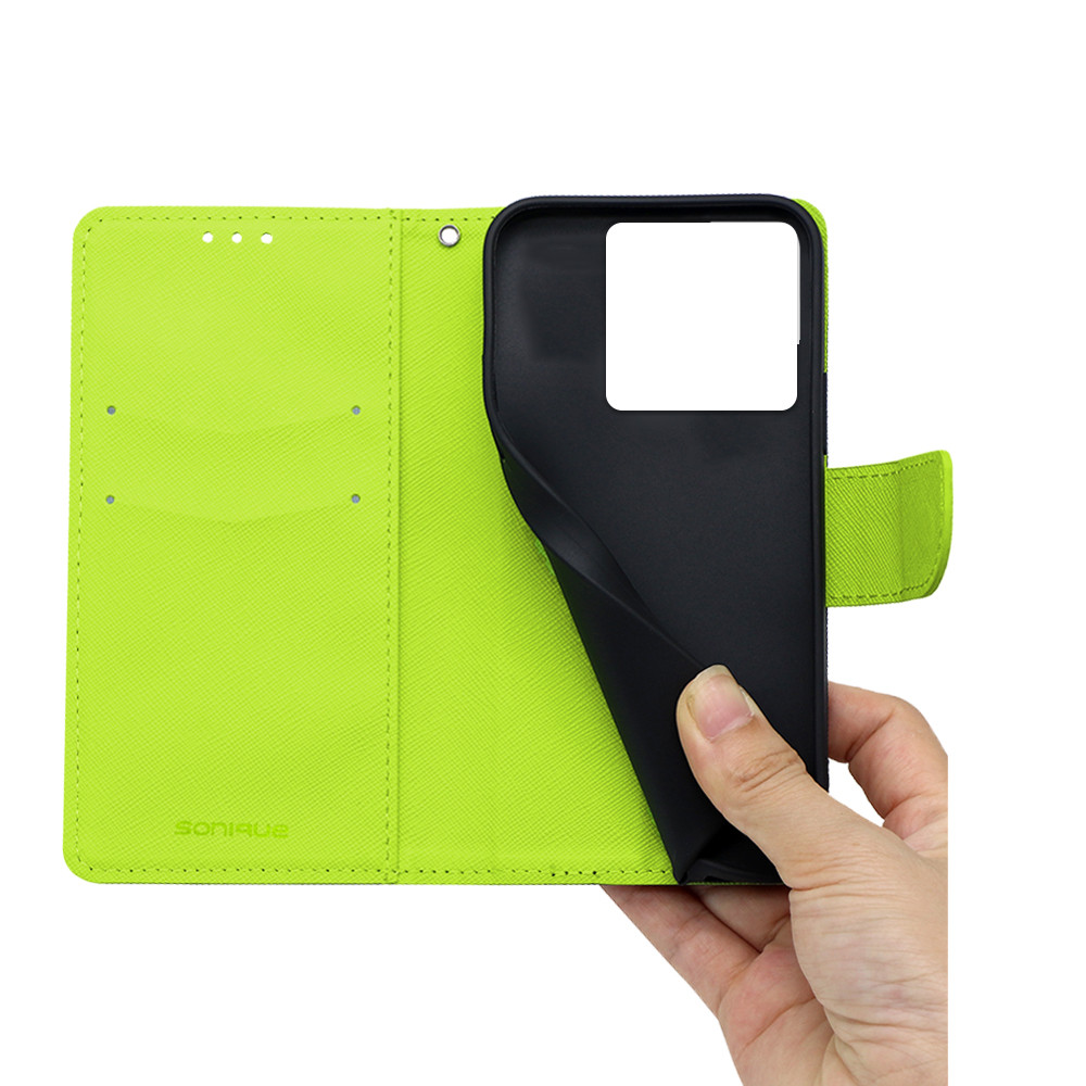 Θήκη Πορτοφόλι Sonique Trend Wallet Xiaomi Redmi Note 13 Pro 5G / Poco X6 5G Σκούρο Μπλε / Λαχανί