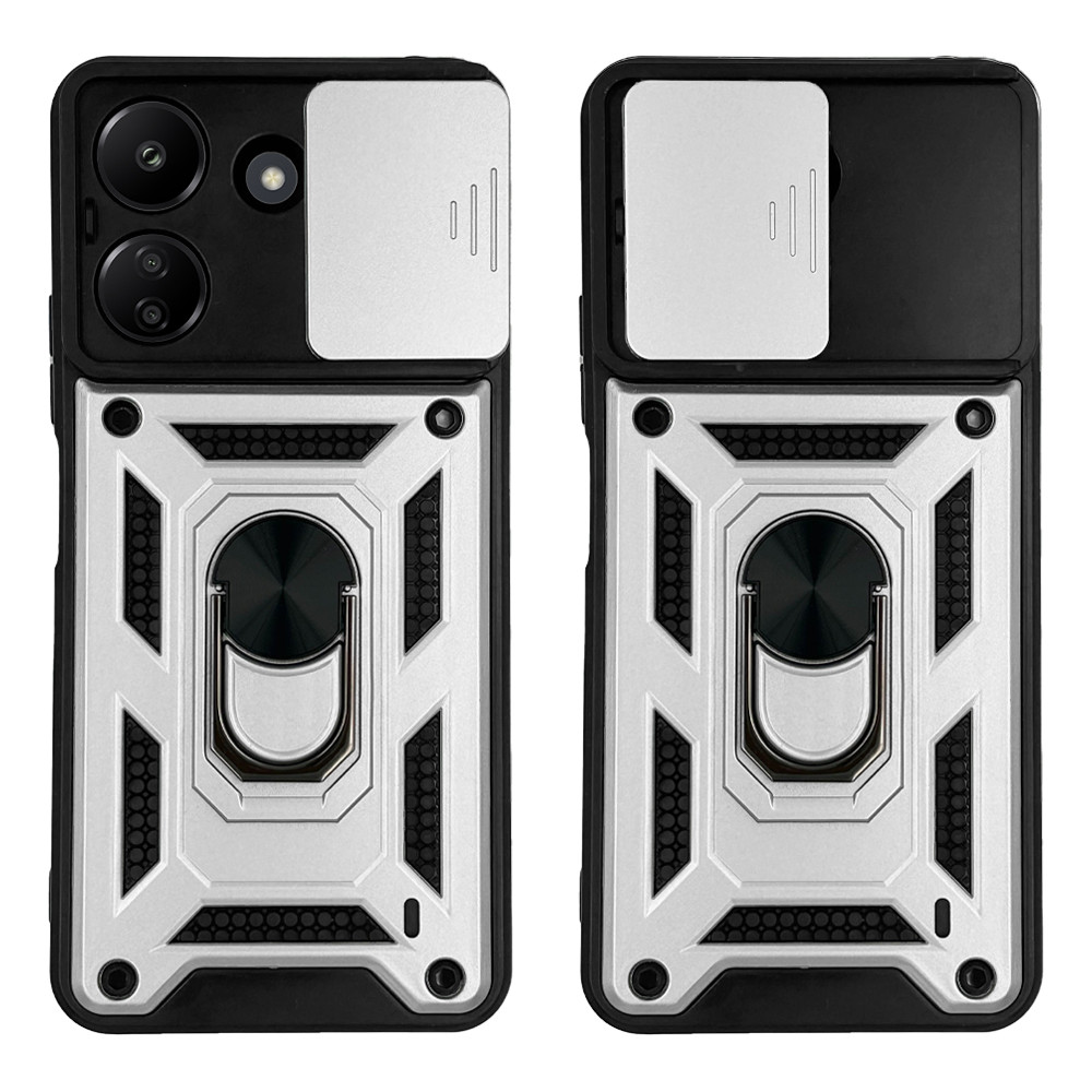 Θήκη Ring Armor CamPro Sonique για Xiaomi Redmi 13C 4G / Poco C65 4G Ασημί - Sonique - Ασημί - Poco C65 4G, Redmi 13C 4G