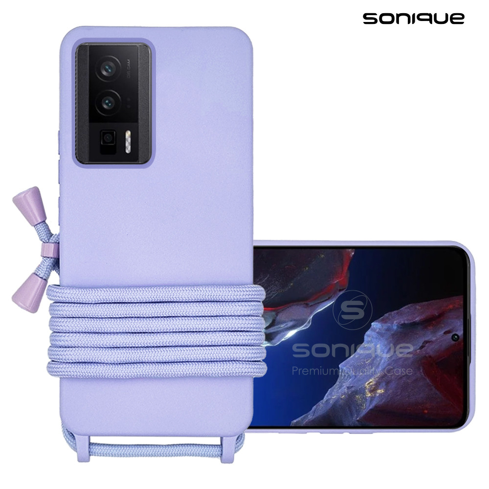 Θήκη Σιλικόνης με Κορδόνι CarryHang Sonique Xiaomi Poco F5 Pro 5G Λιλά - Sonique - Λιλά - Poco F5 Pro 5G - Θήκες Πλάτης