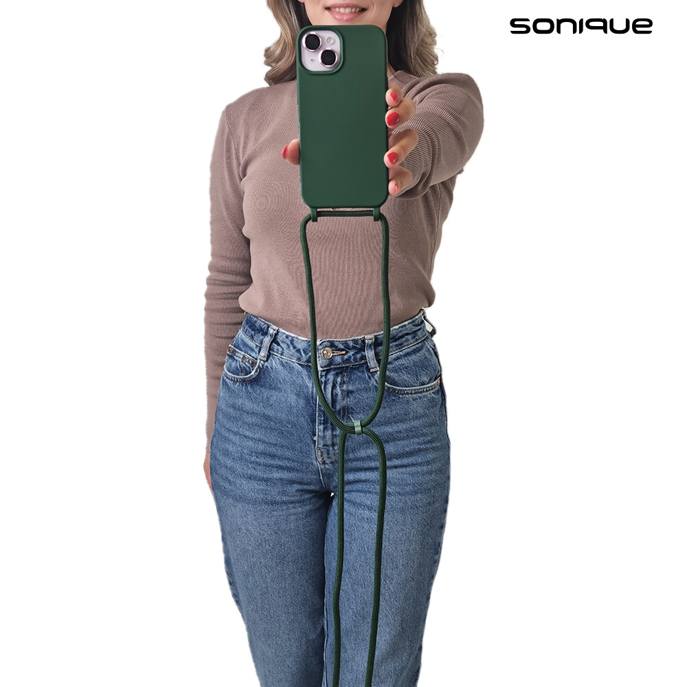 Θήκη Σιλικόνης με Κορδόνι CarryHang Sonique Xiaomi Redmi 13C 4G / Redmi 13C 5G / Poco C65 4G Πράσινο Σκούρο - Sonique - Πράσινο Σκούρο - Poco C65 4G, Redmi 13C 4G, Redmi 13C 5G