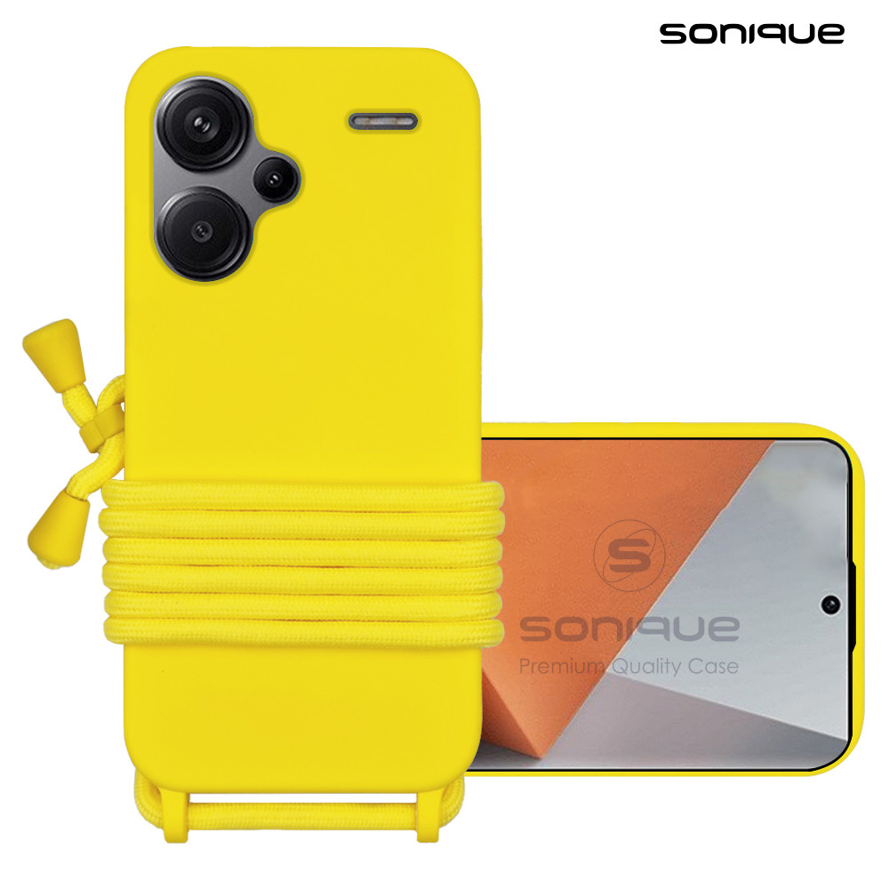 Θήκη Σιλικόνης με Κορδόνι CarryHang Sonique Xiaomi Redmi Note 13 Pro Plus 5G Κίτρινο