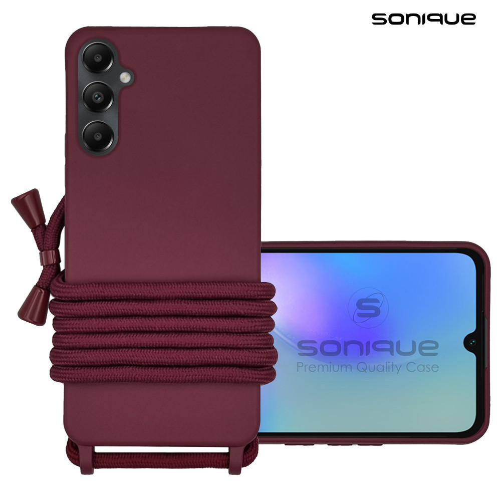 Θήκη Σιλικόνης με Κορδόνι CarryHang Sonique Samsung Galaxy A05s 4G Μπορντώ - Sonique - Μπορντώ - Galaxy A05s 4G - Θήκες Πλάτης