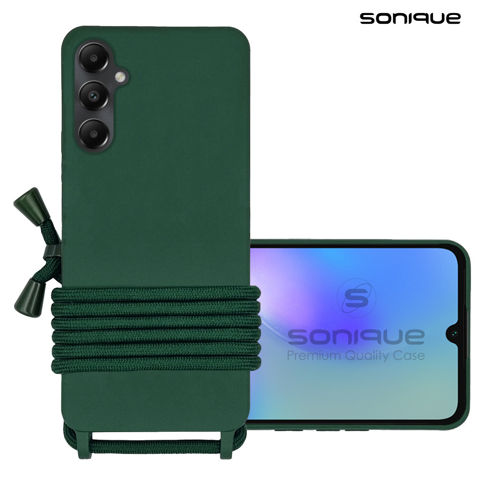 Θήκη Σιλικόνης με Κορδόνι CarryHang Sonique Samsung Galaxy A05s 4G Πράσινο Σκούρο - Sonique - Πράσινο Σκούρο - Galaxy A05s 4G - Θήκες Πλάτης