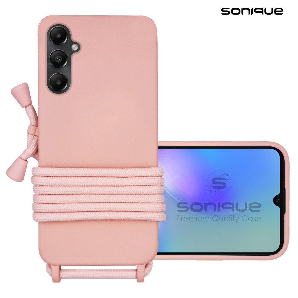 Θήκη Σιλικόνης με Κορδόνι CarryHang Sonique Samsung Galaxy A05s 4G Ροζ - Sonique - Ροζ - Galaxy A05s 4G - Θήκες Πλάτης
