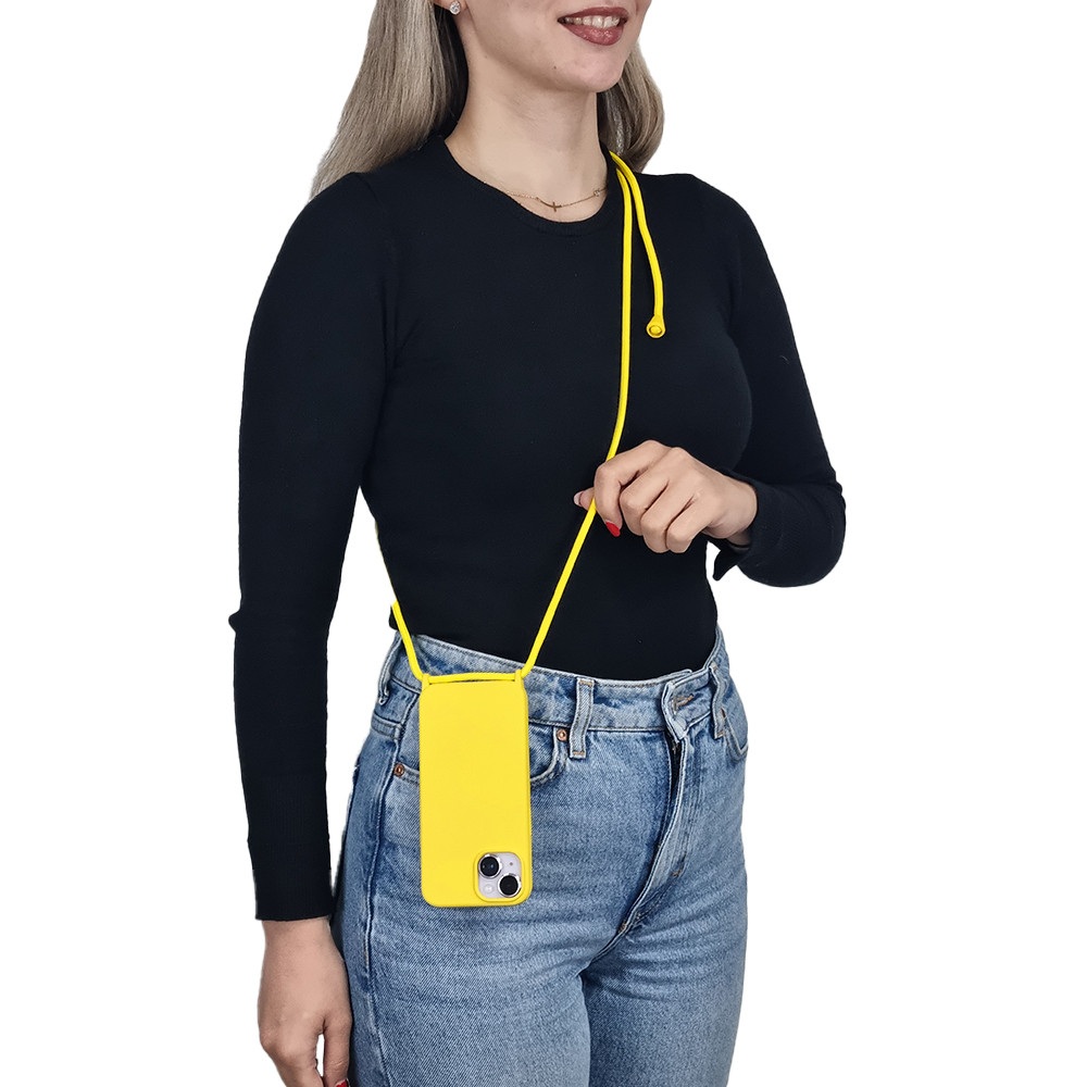 Θήκη Σιλικόνης με Κορδόνι CarryHang Sonique Samsung Galaxy A15 4G / Galaxy A15 5G Κίτρινο