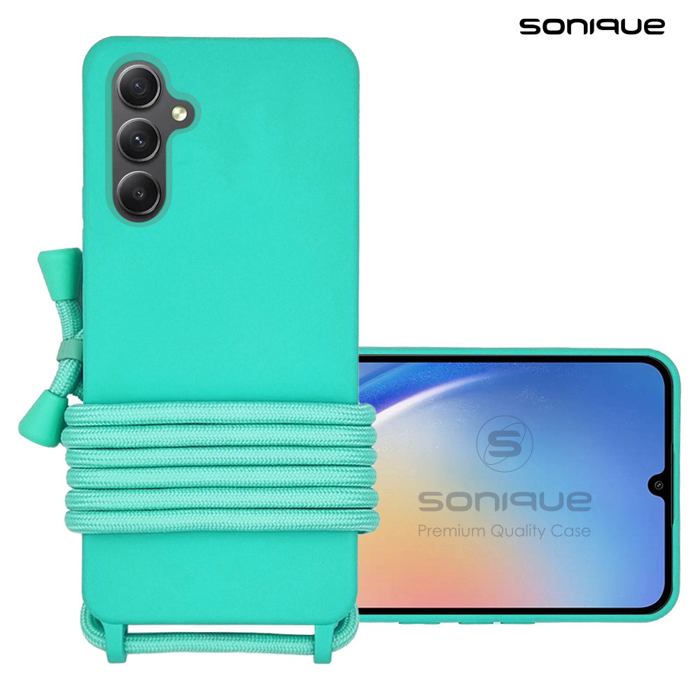 Θήκη Σιλικόνης με Κορδόνι CarryHang Sonique Samsung Galaxy A35 5G Γαλάζιο - Sonique - Γαλάζιο - Galaxy A35 5G