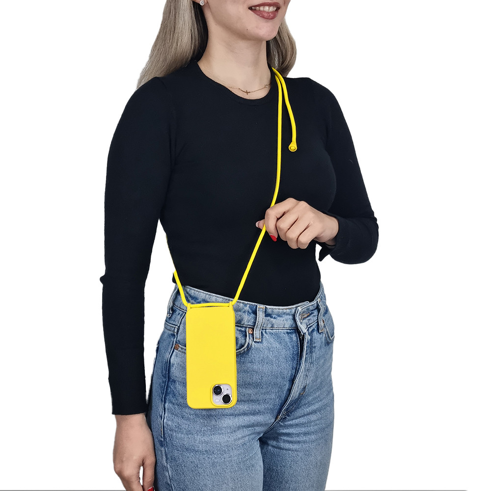 Θήκη Σιλικόνης με Κορδόνι CarryHang Sonique Samsung Galaxy A35 5G Κίτρινο