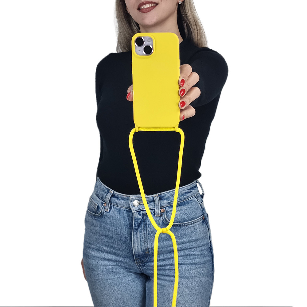 Θήκη Σιλικόνης με Κορδόνι CarryHang Sonique Samsung Galaxy A35 5G Κίτρινο