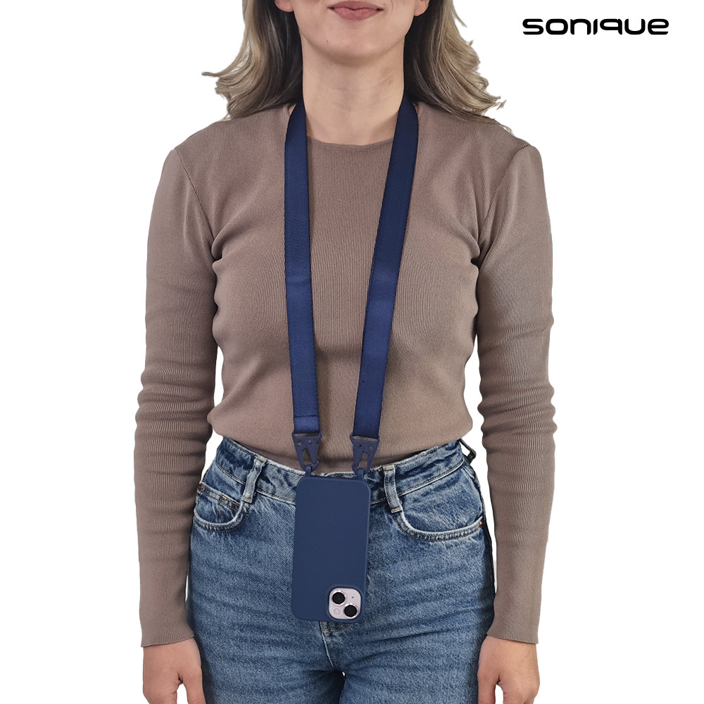 Θήκη Σιλικόνης με Strap CarryHang Sonique Xiaomi Poco M5 Μπλε Σκούρο - Sonique - Μπλε Σκούρο - Poco M5 - Θήκες Πλάτης