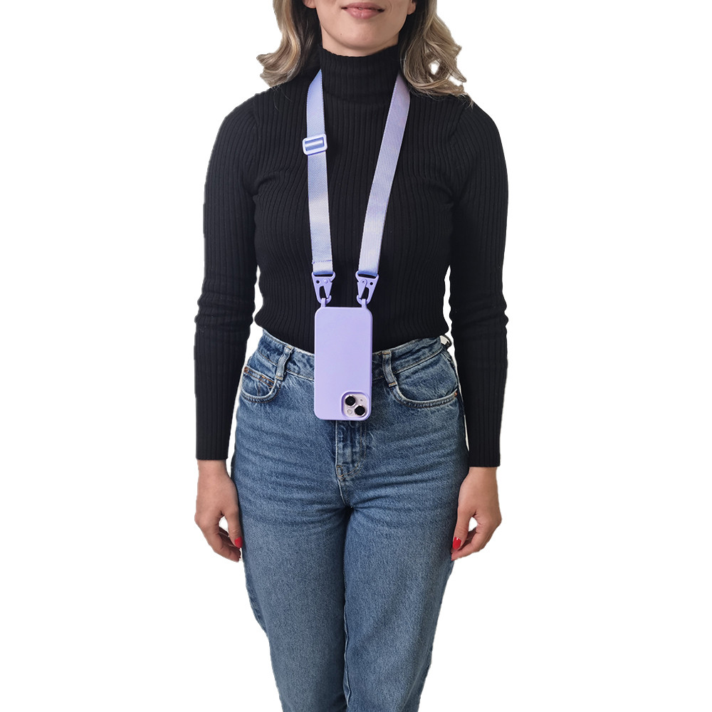 Θήκη Σιλικόνης με Strap CarryHang Sonique Xiaomi Xiaomi 14 Λιλά