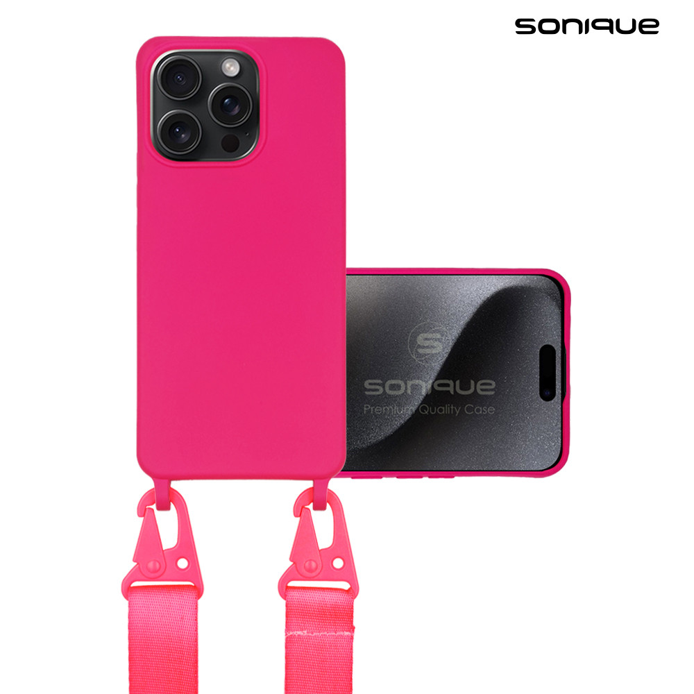 Θήκη Σιλικόνης με Strap CarryHang Sonique Apple iPhone 15 Pro Φουξ - Sonique - Φουξ - iPhone 15 Pro - Θήκες Πλάτης
