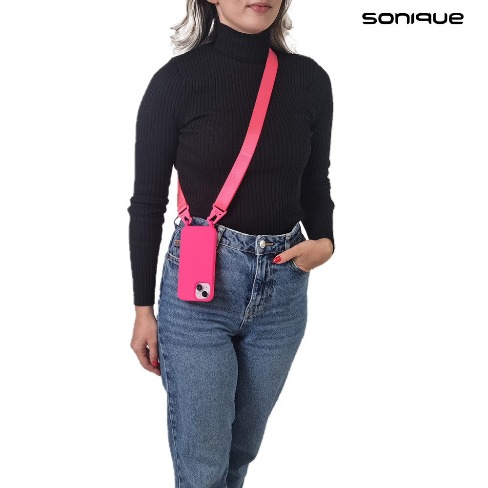 Θήκη Σιλικόνης με Strap CarryHang Sonique Apple iPhone 15 Pro Φουξ - Sonique - Φουξ - iPhone 15 Pro - Θήκες Πλάτης