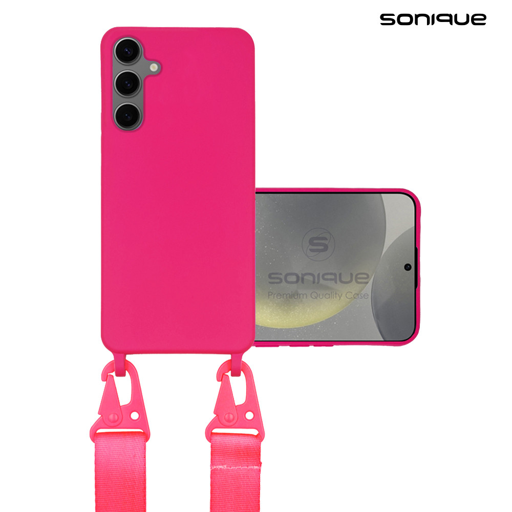 Θήκη Σιλικόνης με Strap CarryHang Sonique Samsung Galaxy S24 Plus Φουξ