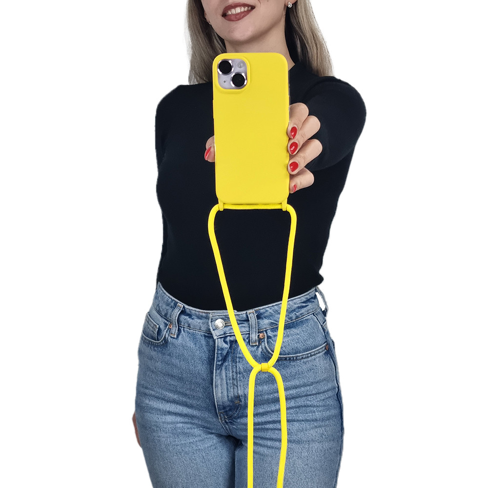 Θήκη Σιλικόνης με Κορδόνι CarryHang Sonique Xiaomi Redmi 13C 4G / Redmi 13C 5G / Poco C65 4G Κίτρινο