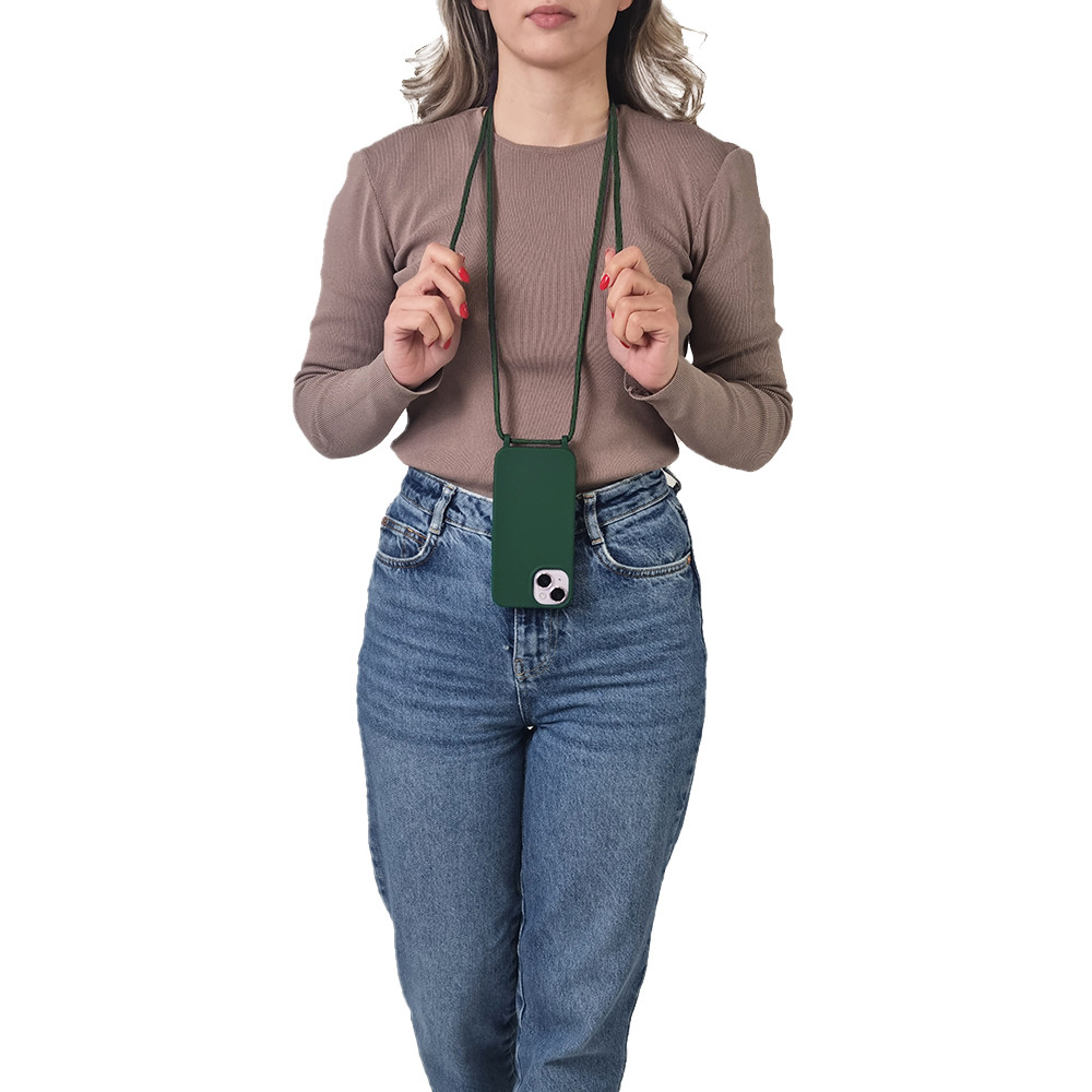 Θήκη Σιλικόνης με Κορδόνι CarryHang Sonique Xiaomi Poco X6 Pro 5G Πράσινο Σκούρο - Sonique - Πράσινο Σκούρο - Poco X6 Pro 5G - Θήκες Πλάτης