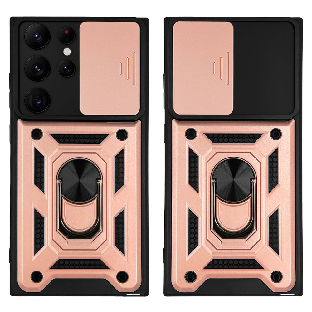 Θήκη Ring Armor CamPro Sonique για Samsung Galaxy S22 Ultra Ροζ Χρυσό - Sonique - Ροζ Χρυσό - Galaxy S22 Ultra - Θήκες Πλάτης
