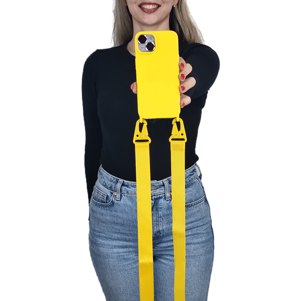 Θήκη Σιλικόνης με Strap CarryHang Sonique Xiaomi Redmi 13C 4G / Redmi 13C 5G / Poco C65 4G Κίτρινο