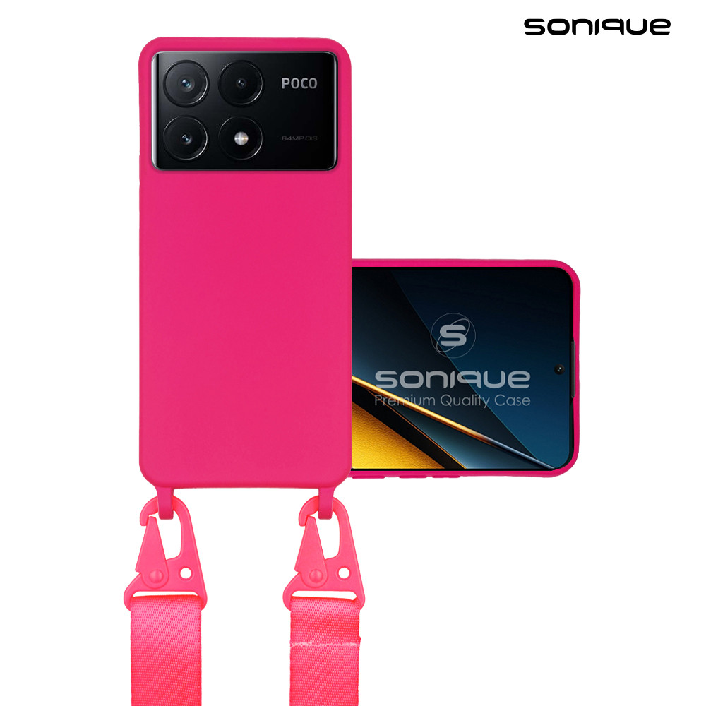 Θήκη Σιλικόνης με Strap CarryHang Sonique Xiaomi Poco X6 Pro 5G Φουξ - Sonique - Φουξ - Poco X6 Pro 5G - Θήκες Πλάτης